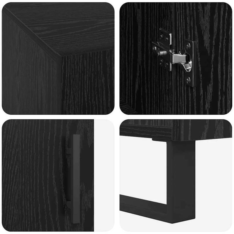 vidaXL Galds ar plauktu Melns ozols 140 x 50 x 75 cm Inženierijas koks