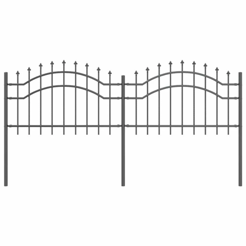 vidaXL Dārza žogs Pelēka 240 x 115 cm Pulverkrāsots tērauds