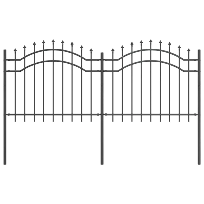 vidaXL Dārza žogs Pelēka 240 x 140 cm Pulverkrāsots tērauds