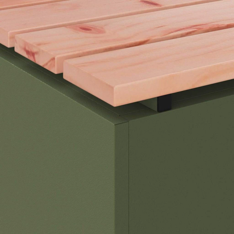 vidaXL Dārza sols Olīvu zaļa 100 x 40 x 43 cm Tērauds