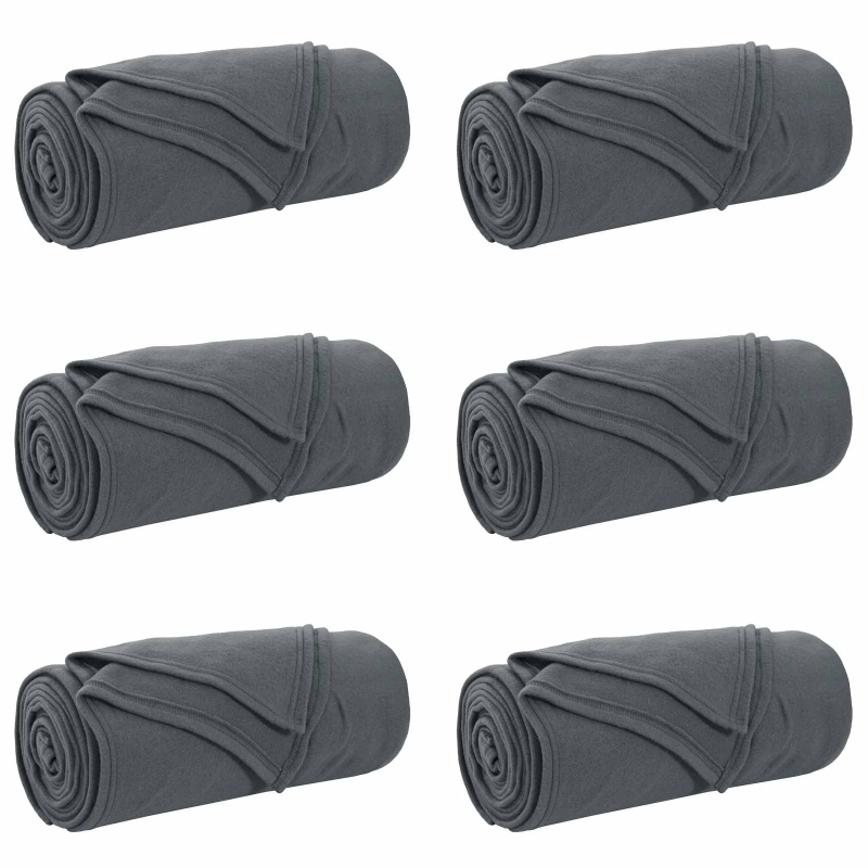 vidaXL Pledu segas 6 pcs Tumši pelēks 270 x 240 cm Flīss