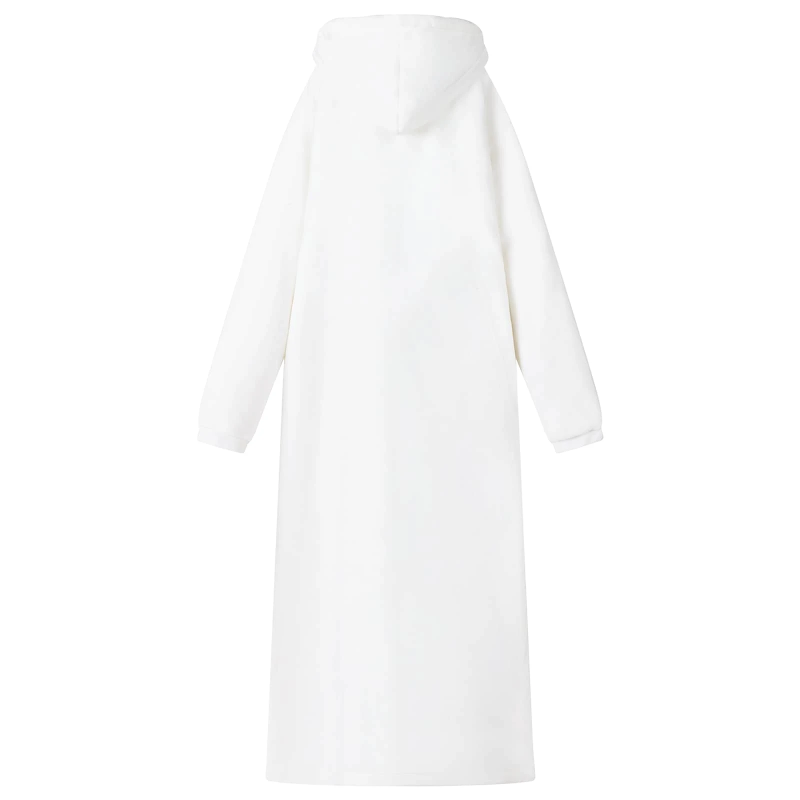 vidaXL Segas džemperis ar kapuci Balts l Fleeces un flaneļa