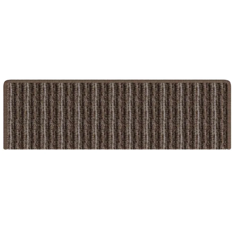 vidaXL Pašlīmējoši paklāji kāpnēm 15 pcs Brūna 65 x 21 x 4 cm