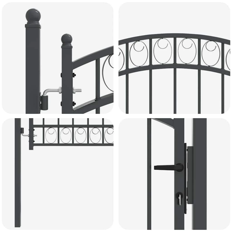 vidaXL Žoga vārti Pelēka 125 x 100 cm Pulverkrāsots tērauds