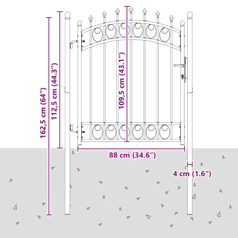 vidaXL Žoga vārti ar naglām Pelēka 125 x 100 cm Pulverkrāsots tērauds