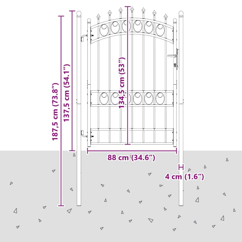 vidaXL Žoga vārti ar naglām Pelēka 170 x 100 cm Pulverkrāsots tērauds