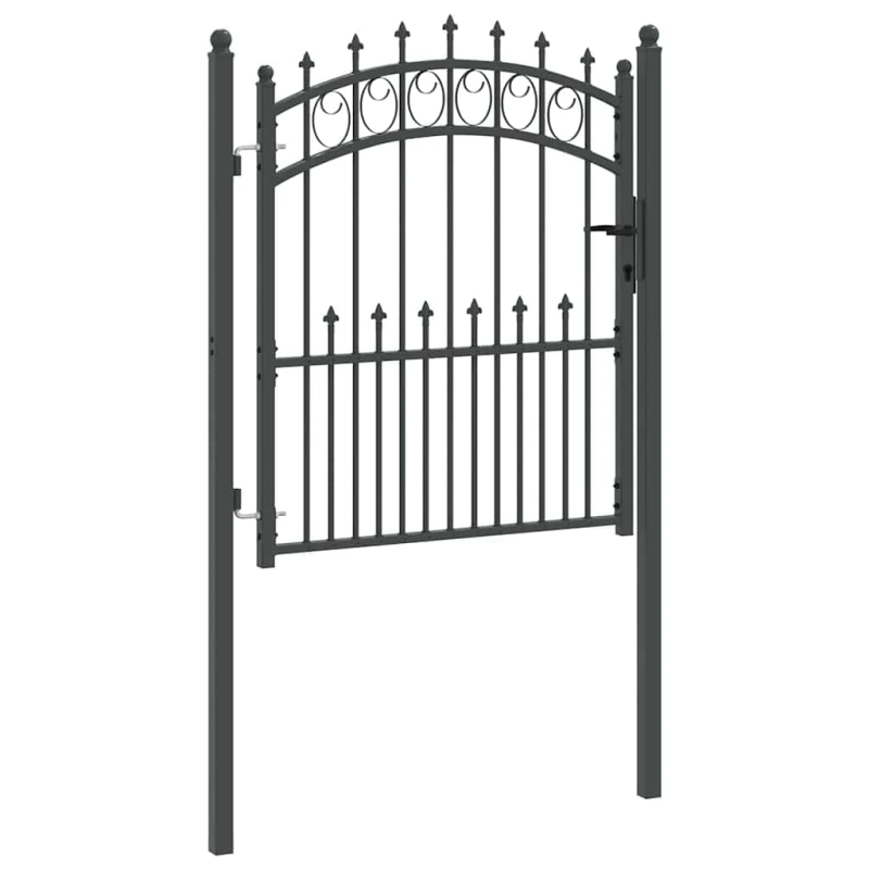 vidaXL Žoga vārti ar naglām Pelēka 125 x 100 cm Pulverkrāsots tērauds