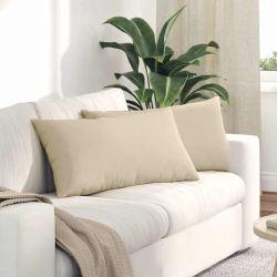 vidaXL Dīvāna spilveni 2 pcs Krēmkrāsa 80 x 40 cm audums