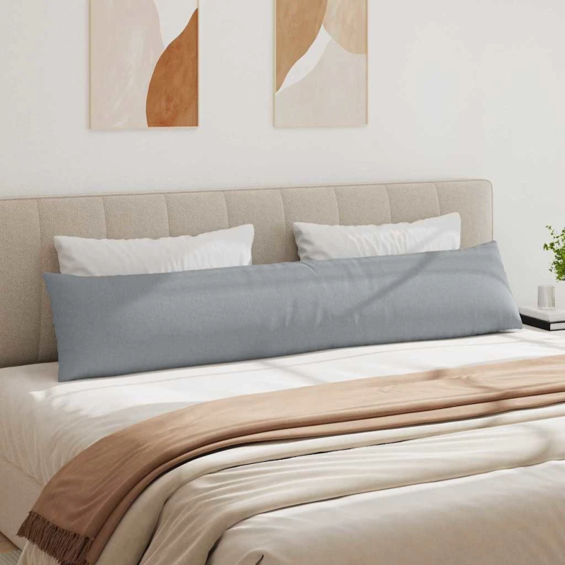 vidaXL Dīvāna spilveni 2 pcs Gaiši pelēks 200 x 40 cm audums