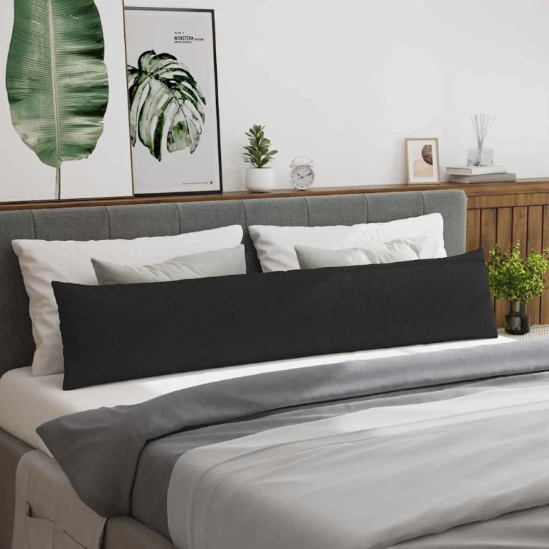 vidaXL Dīvāna spilveni 2 pcs Melna 200 x 40 cm audums