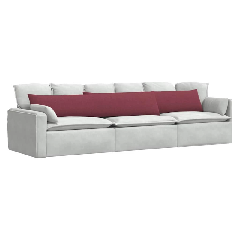 vidaXL Dīvāna spilveni 2 pcs Vīna sarkans 200 x 40 cm audums