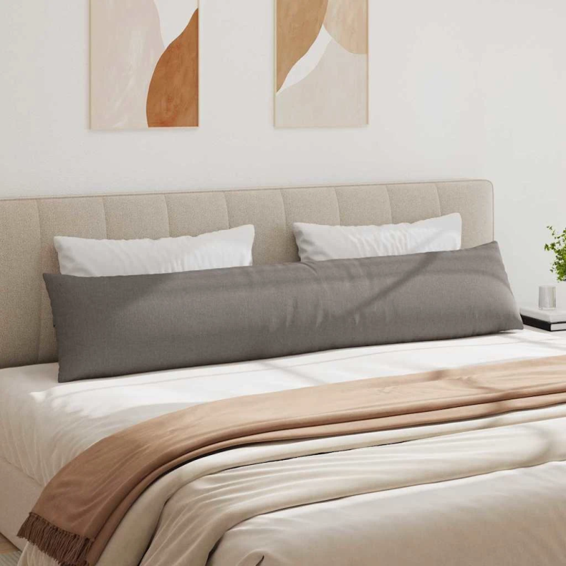 vidaXL Dīvāna spilveni 2 pcs Pelēkbrūna 200 x 40 cm audums