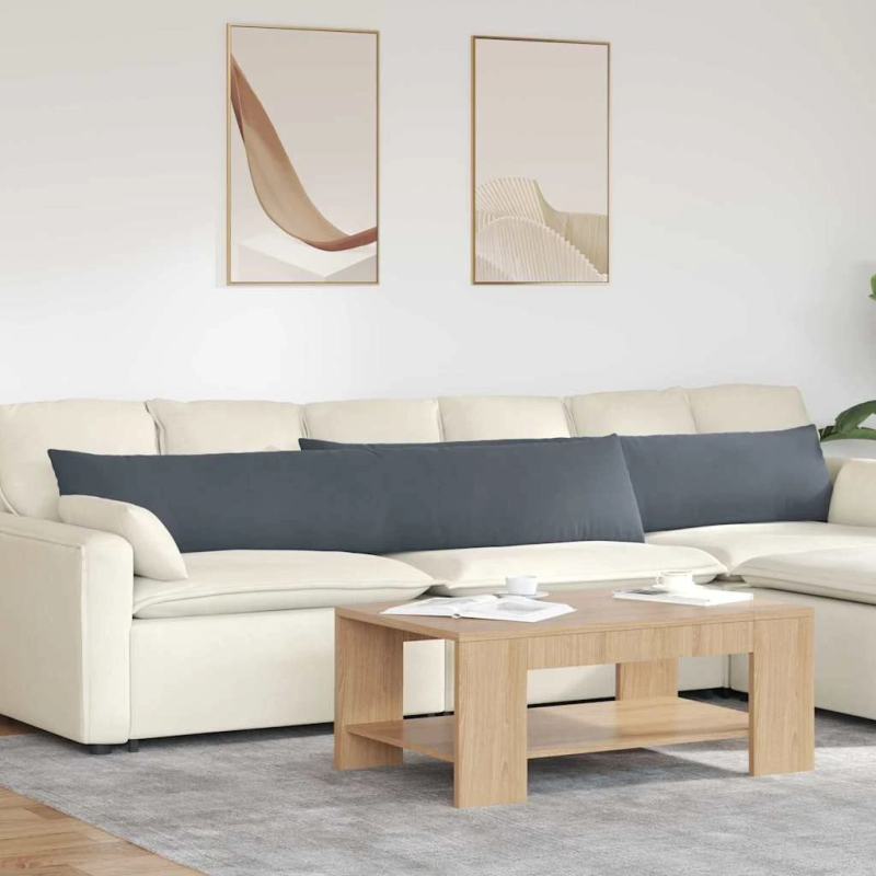 vidaXL Dīvāna spilveni 2 pcs Tumši pelēks 200 x 40 cm Korduroja audums