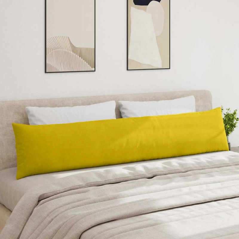 vidaXL Dīvāna spilveni 2 pcs Dzeltena 200 x 40 cm Korduroja audums