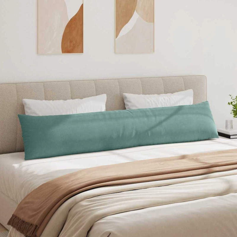 vidaXL Dīvāna spilveni 2 pcs Jūras zaļa 200 x 40 cm Korduroja audums