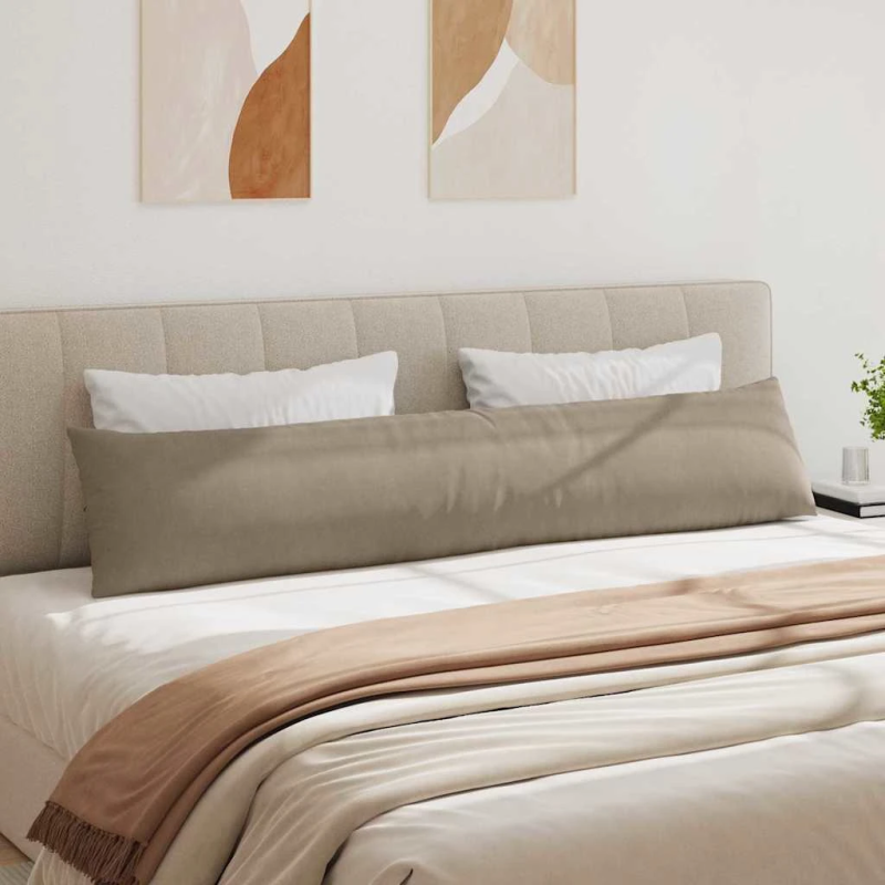 vidaXL Dīvāna spilveni 2 pcs Pelēkbrūna 200 x 40 cm audums