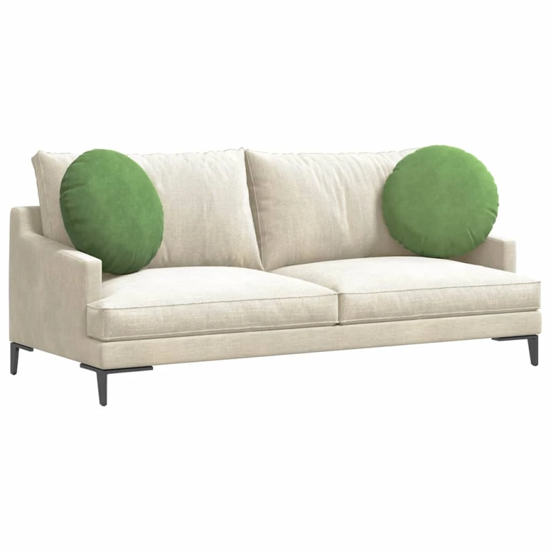 vidaXL Sēdvietas spilventiņi 2 pcs Gaiši zaļa DIA 40 x 13 cm Samts