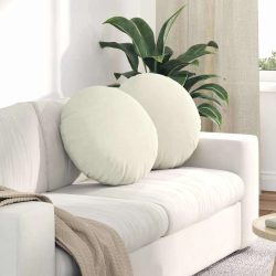 vidaXL Sēdvietas spilventiņi 2 pcs Krēmkrāsa DIA 40 x 13 cm Samts