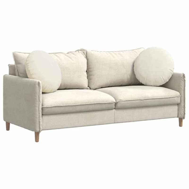 vidaXL Sēdvietas spilventiņi 2 pcs Krēmkrāsa DIA 40 x 13 cm Samts