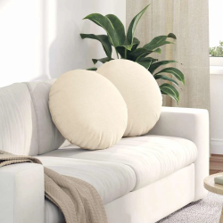 vidaXL Sēdvietas spilventiņi 2 pcs Krēmkrāsa DIA 50 cm Korduroja audums