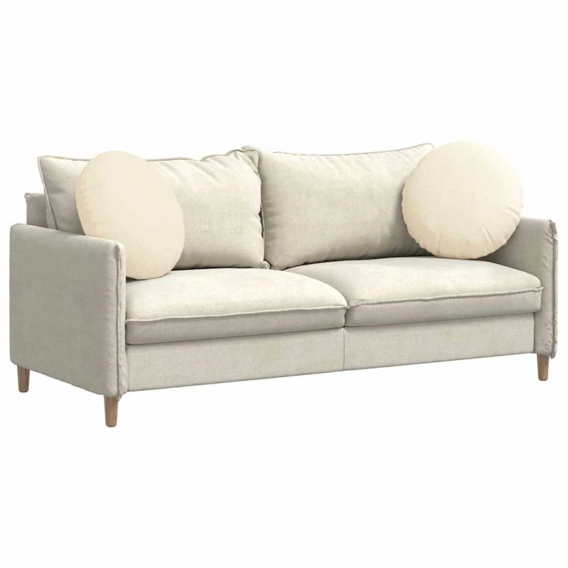 vidaXL Sēdvietas spilventiņi 2 pcs Krēmkrāsa DIA 50 cm Korduroja audums