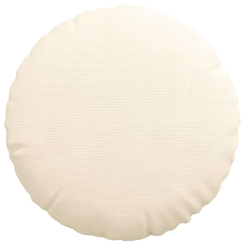 vidaXL Sēdvietas spilventiņi 2 pcs Krēmkrāsa DIA 50 cm Korduroja audums