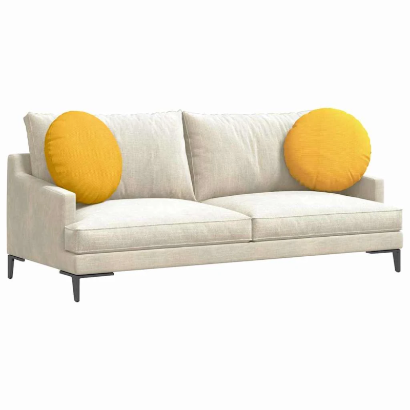 vidaXL Sēdvietas spilventiņi 2 pcs Gaiši dzeltena DIA 50 cm