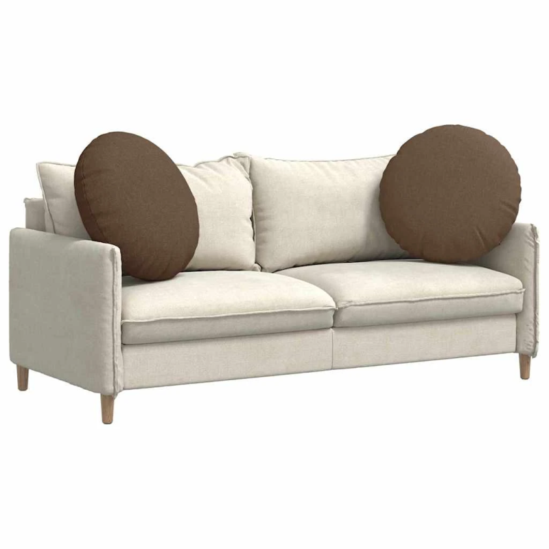 vidaXL Sēdvietas spilventiņi 2 pcs Brūna DIA60 x 21 cm audums