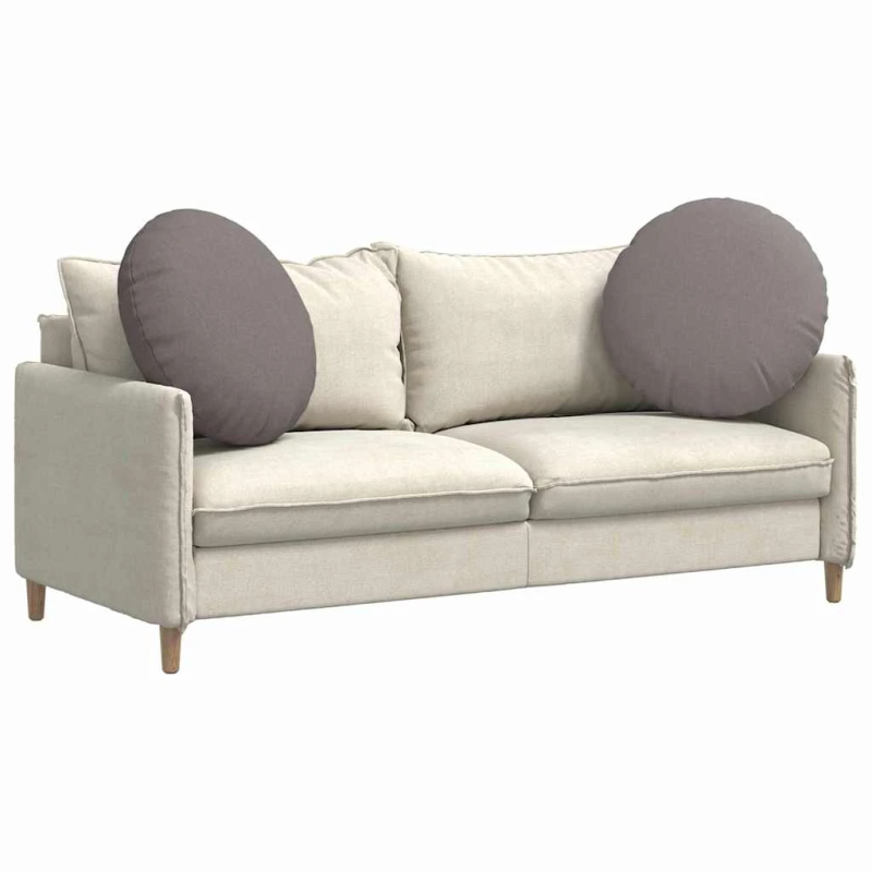 vidaXL Sēdvietas spilventiņi 2 pcs Pelēkbrūna DIA60 x 21 cm audums