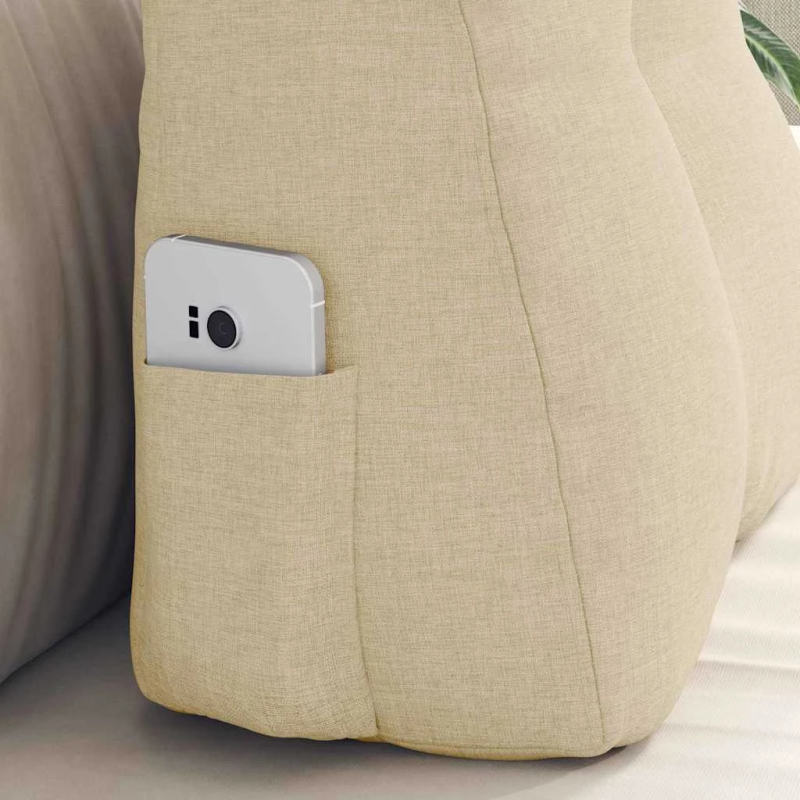 vidaXL Atpakaļ spilvens Krēmkrāsa 45 x 24 x 50 cm audums