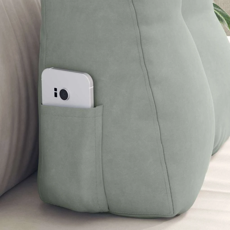 vidaXL Atpakaļ spilvens Gaiši pelēks 45 x 24 x 50 cm Samts