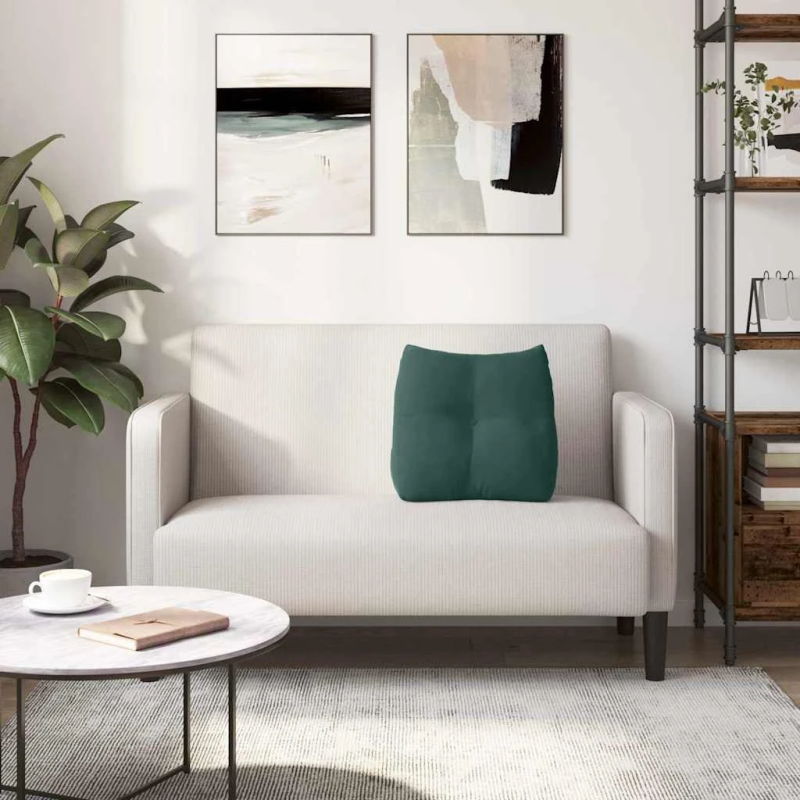 vidaXL Atpakaļ spilvens Tumši zaļš 45 x 24 x 50 cm Samts