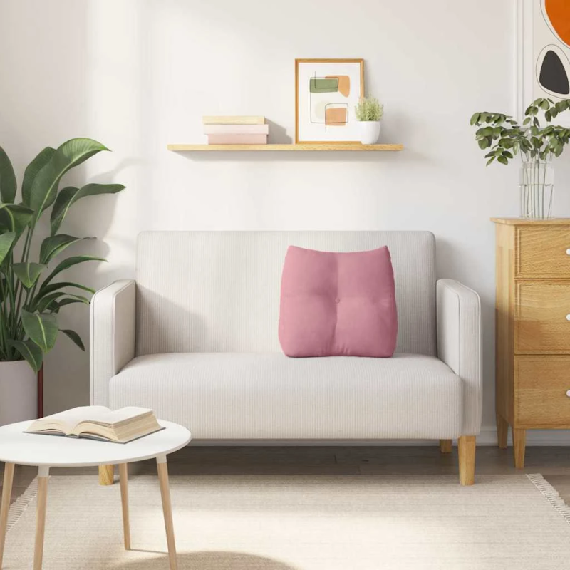 vidaXL Atpakaļ spilvens Rozā 45 x 24 x 50 cm Samts