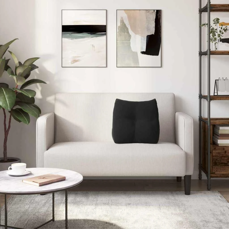 vidaXL Atpakaļ spilvens Melna 45 x 24 x 50 cm Samts