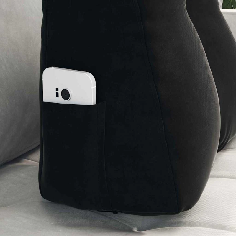 vidaXL Atpakaļ spilvens Melna 45 x 24 x 50 cm Samts