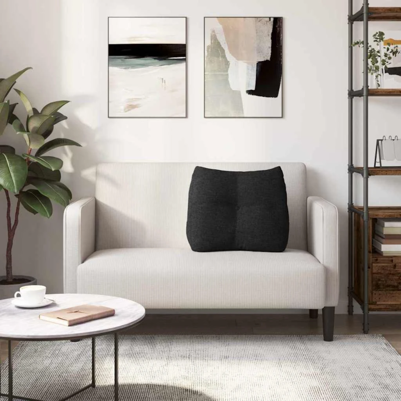 vidaXL Atpakaļ spilvens Melna 60 x 24 x 50 cm audums