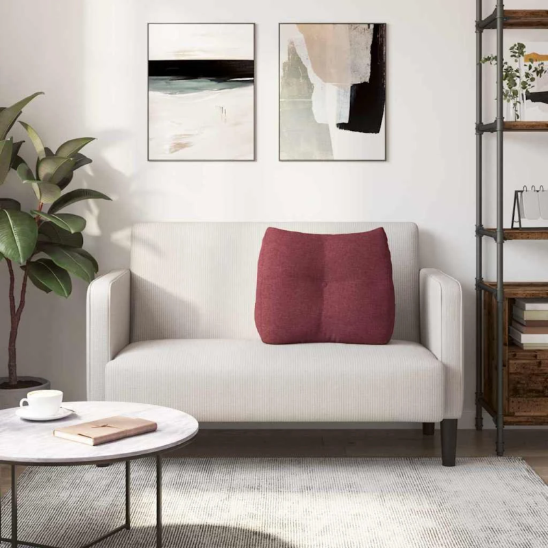 vidaXL Atpakaļ spilvens Vīna sarkans 60 x 24 x 50 cm audums