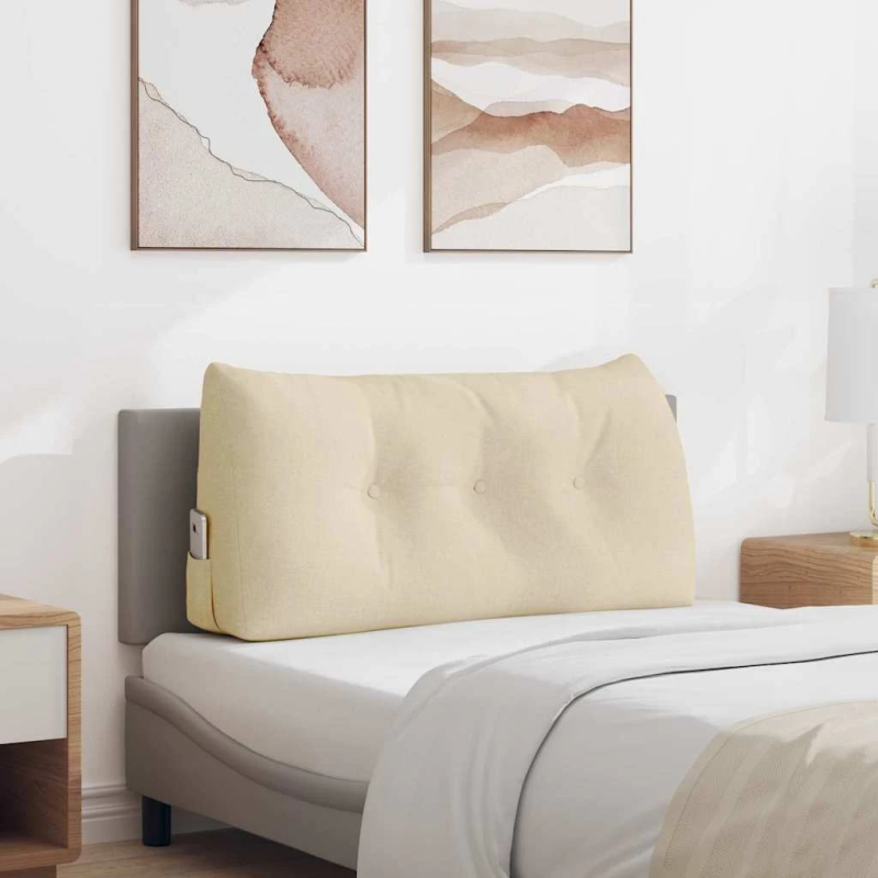 vidaXL Atpakaļ spilvens Krēmkrāsa 100 x 24 x 50 cm audums