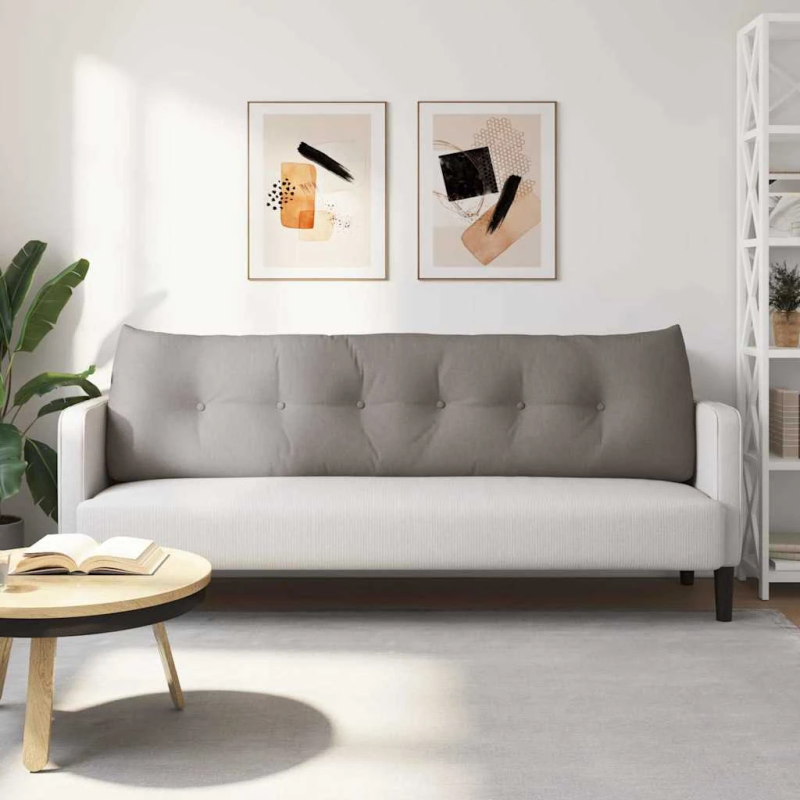 vidaXL Atpakaļ spilvens Pelēkbrūna 180 x 24 x 50 cm audums