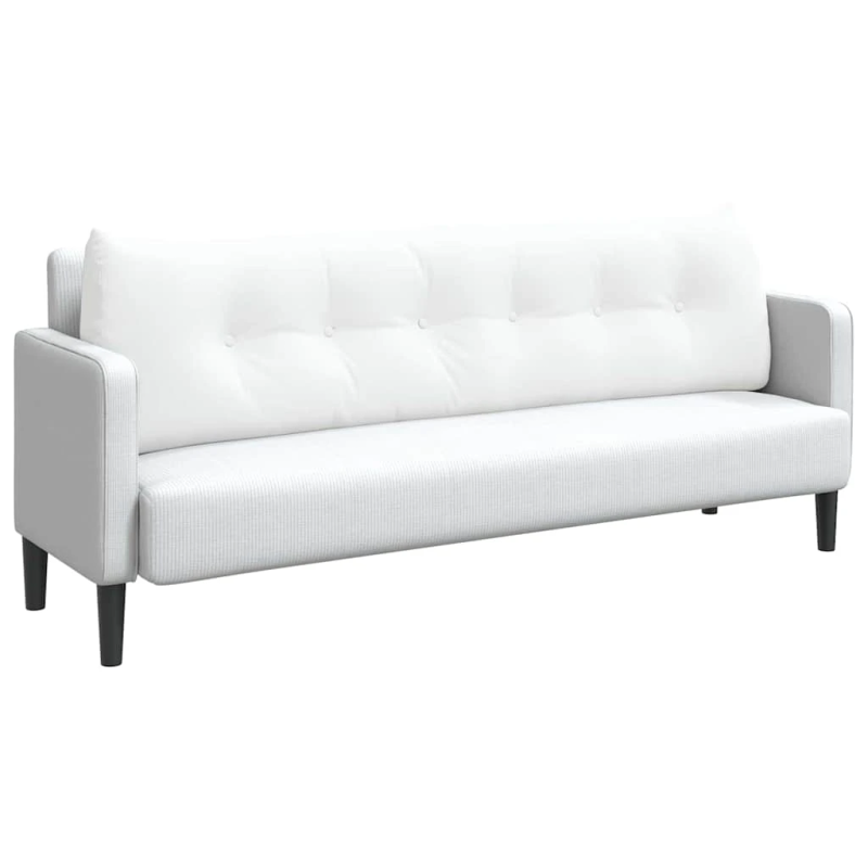 vidaXL Atpakaļ spilvens Balts 180 x 24 x 50 cm audums