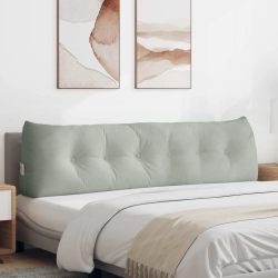 vidaXL Atpakaļ spilvens Gaiši pelēks 180 x 24 x 50 cm Samts