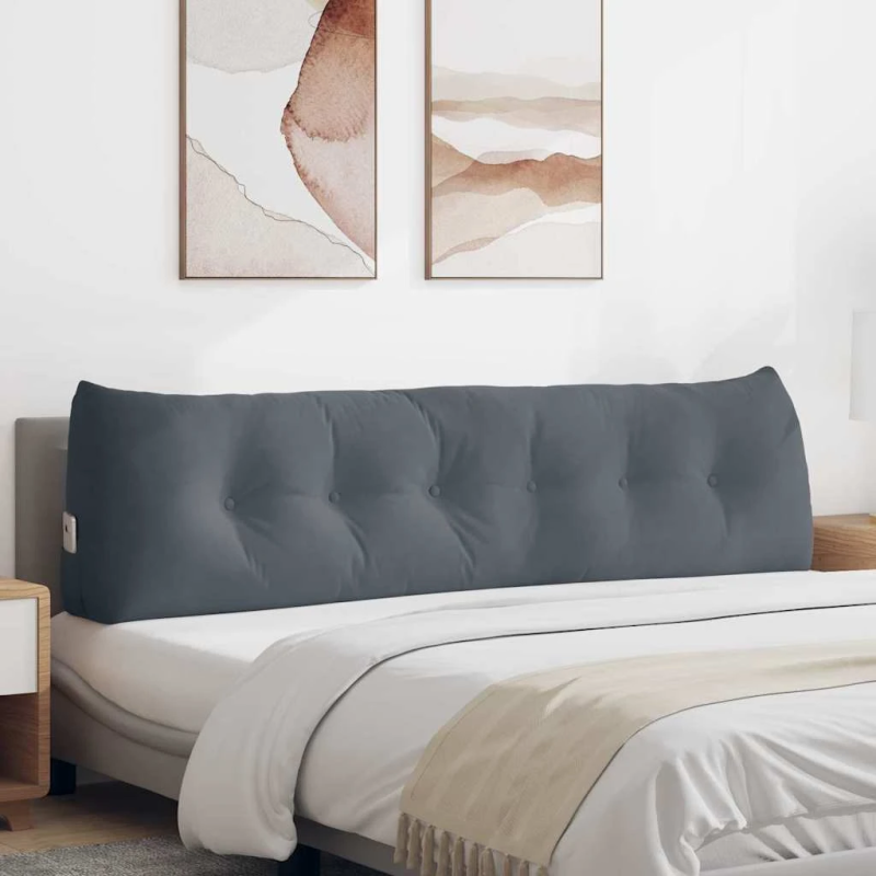 vidaXL Atpakaļ spilvens Tumši pelēks 180 x 24 x 50 cm Samts