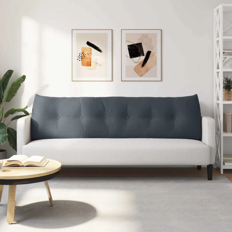 vidaXL Atpakaļ spilvens Tumši pelēks 180 x 24 x 50 cm Samts