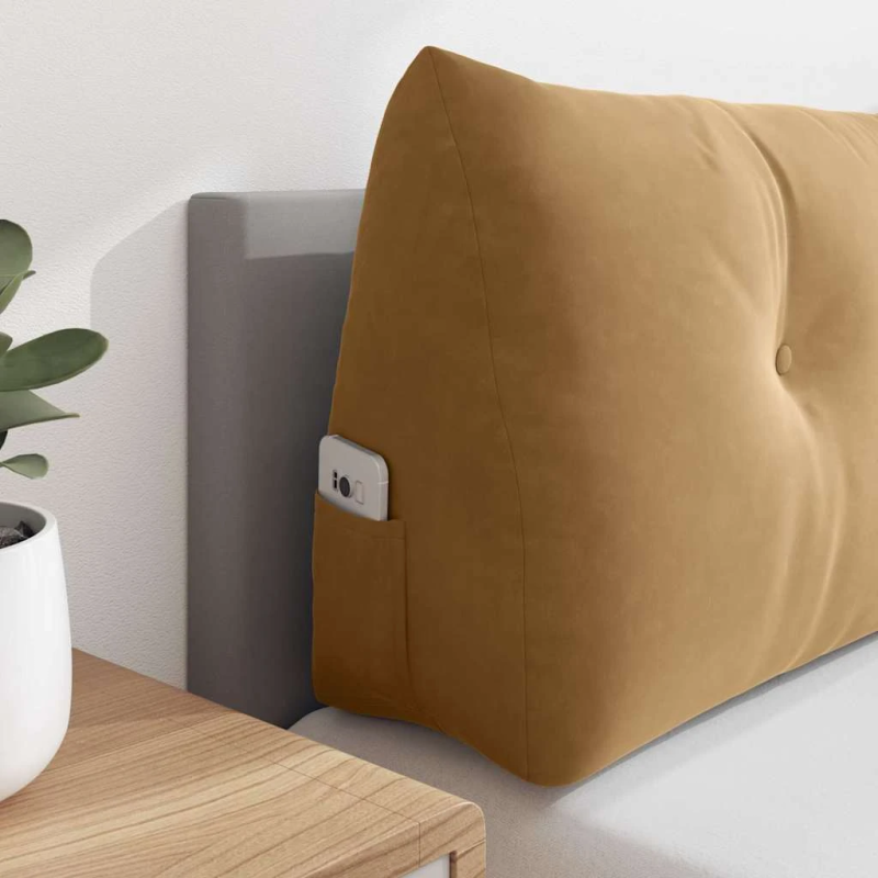 vidaXL Atpakaļ spilvens Brūna 180 x 24 x 50 cm Samts