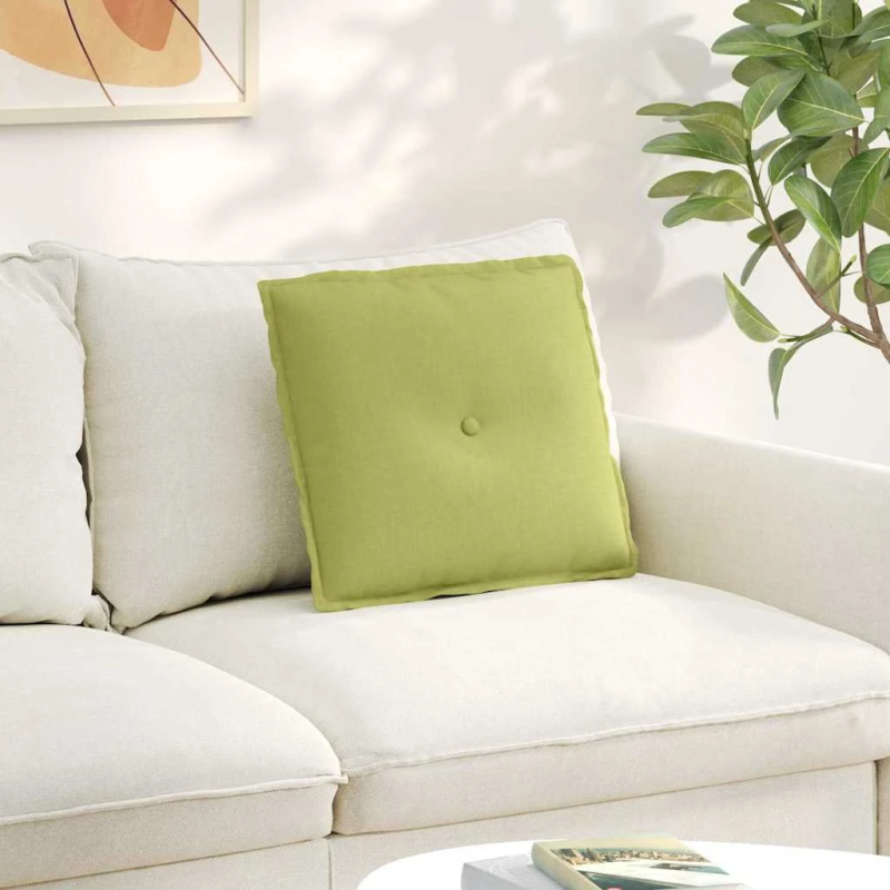 vidaXL Atpakaļ spilvens Gaiši zaļa 50 x 19 x 45 cm audums