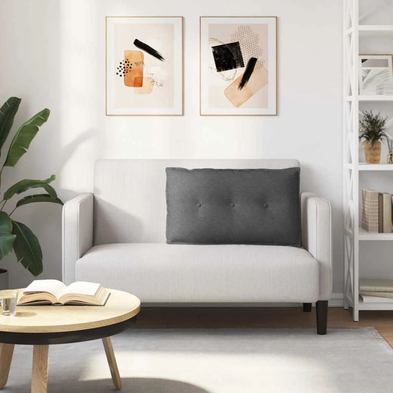 vidaXL Atpakaļ spilvens Tumši pelēks 80 x 50 cm Korduroja audums