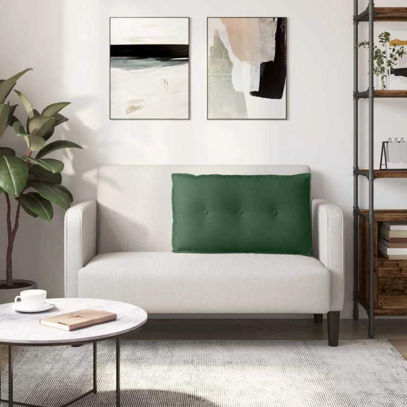 vidaXL Atpakaļ spilvens Džungļu zaļa 80 x 50 cm Korduroja audums