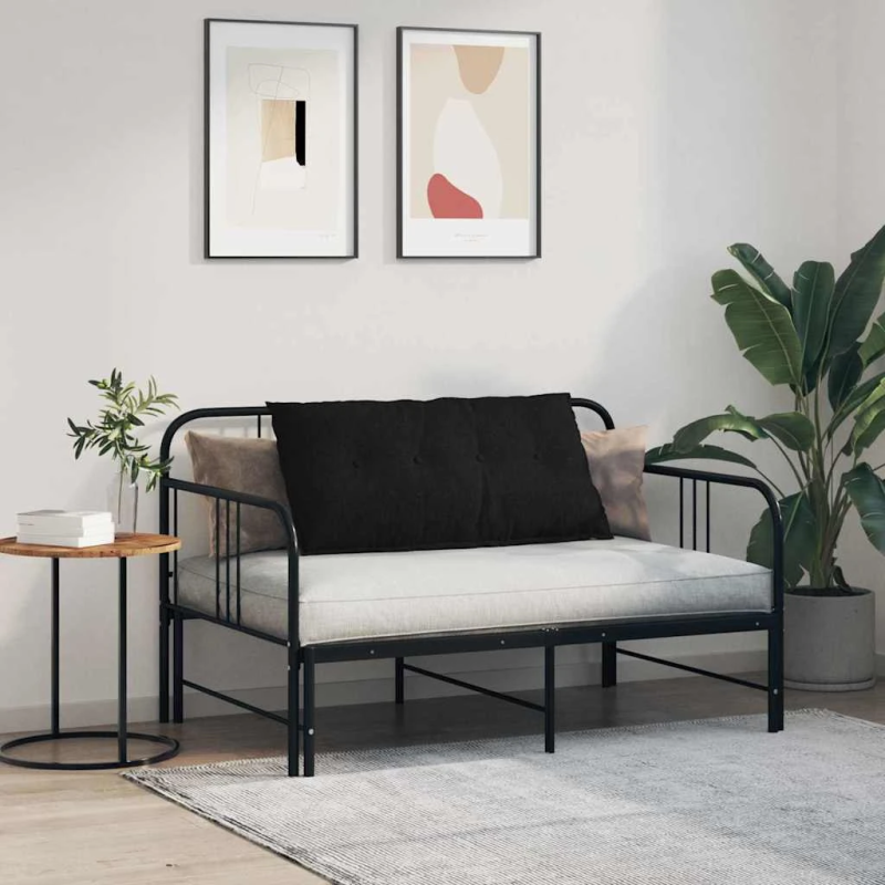 vidaXL Atpakaļ spilvens Melna 100 x 19 x 50 cm audums