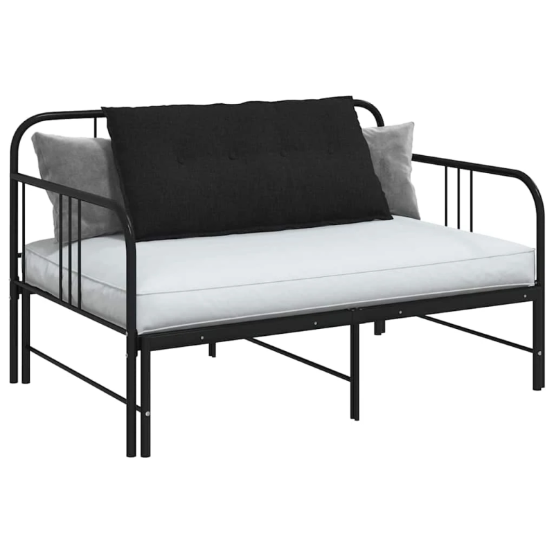 vidaXL Atpakaļ spilvens Melna 100 x 19 x 50 cm audums