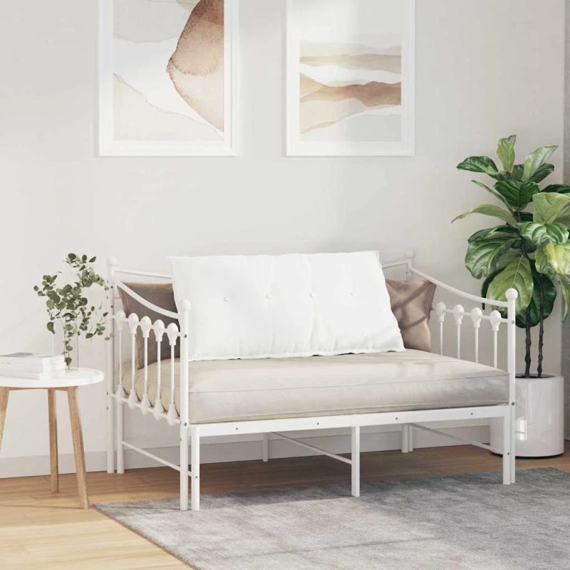 vidaXL Atpakaļ spilvens Balts 100 x 19 x 50 cm audums